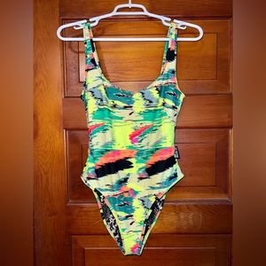 P.E NATION One piece Reversible Swimsuit Latitude Print